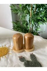- STANDLI 2 Lİ BAMBU TUZLUK SETİ