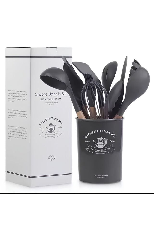 - 11 PARÇA KUTULU SİYAH SPATULA SET