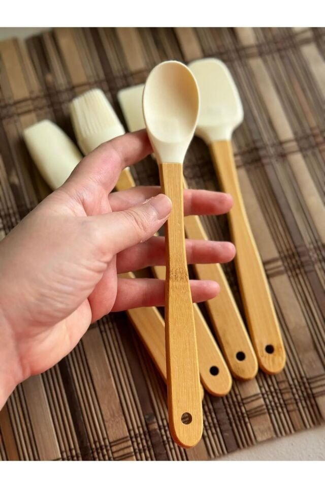 - 5 ADET KREM RENK MİNİ SPATULA SETİ